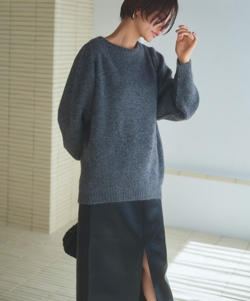 RASW（ラス）の「[RASW]フェイクレザースリットIラインスカート（スカート・レディース・ベージュ系その他/ブラック・S/M/L）」の12枚目の写真