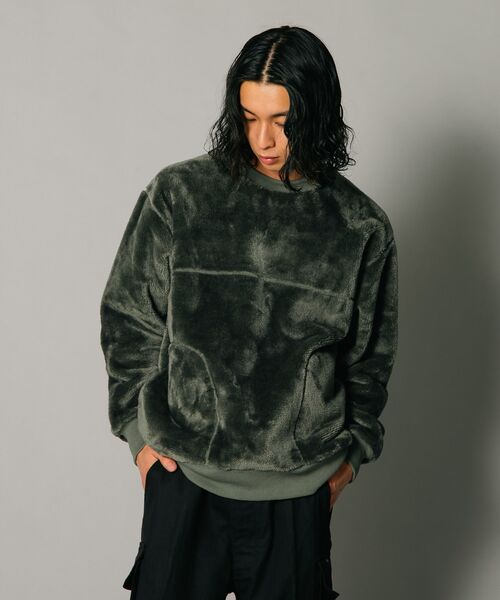 JEMORGAN(ジェーイーモーガン)の「【JEMORGAN/ジェイイーモーガン】ボアボンディング ビッグシルエット トレーナー スウェット(スウェット・メンズ・ブラック/カーキ/ダークブラウン・LARGE/X-LARGE/MEDIUM)」の3枚目の写真