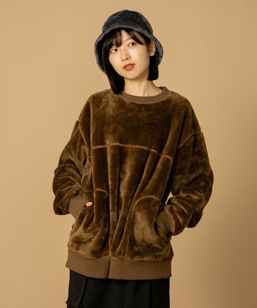 JEMORGAN(ジェーイーモーガン)の「【JEMORGAN/ジェイイーモーガン】ボアボンディング ビッグシルエット トレーナー スウェット(スウェット・メンズ・ブラック/カーキ/ダークブラウン・LARGE/X-LARGE/MEDIUM)」の6枚目の写真