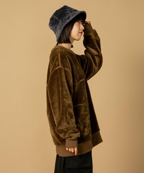 JEMORGAN(ジェーイーモーガン)の「【JEMORGAN/ジェイイーモーガン】ボアボンディング ビッグシルエット トレーナー スウェット(スウェット・メンズ・ブラック/カーキ/ダークブラウン・LARGE/X-LARGE/MEDIUM)」の9枚目の写真