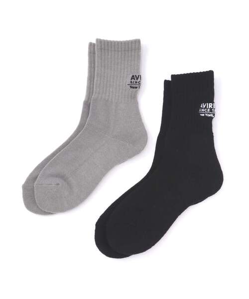 AVIREX（アヴィレックス）の「NEW YORK WOOL SOCKS/ニューヨーク ウールソックス（ソックス/靴下・レディース・ホワイト系2/ブラック・F）」の3枚目の写真