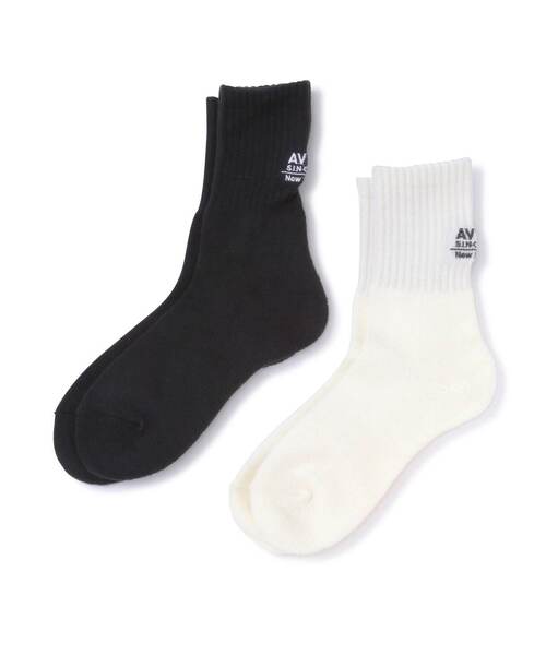 AVIREX（アヴィレックス）の「NEW YORK WOOL SOCKS/ニューヨーク ウールソックス（ソックス/靴下・レディース・ホワイト系2/ブラック・F）」の4枚目の写真