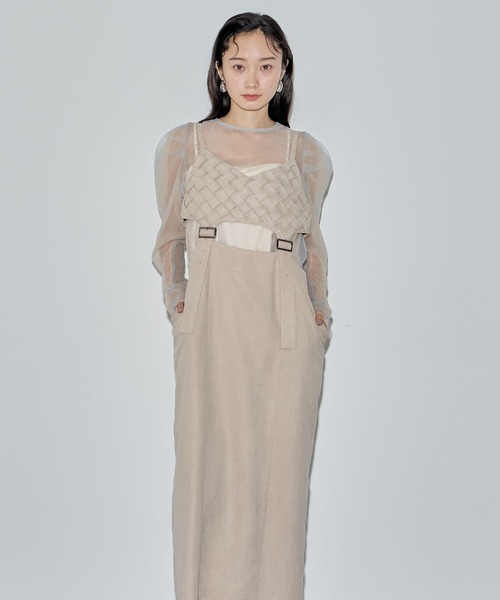 ELLEgirl（エルガール）の「カットワークプリーツジャンパースカート【ELLEgirl/エル ガール】（ジャンパースカート・レディース・ブラック/アイボリー/サックスブルー・M/S）」の15枚目の写真