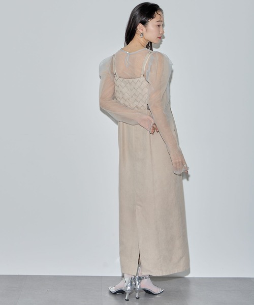 ELLEgirl（エルガール）の「カットワークプリーツジャンパースカート【ELLEgirl/エル ガール】（ジャンパースカート・レディース・ブラック/アイボリー/サックスブルー・M/S）」の13枚目の写真