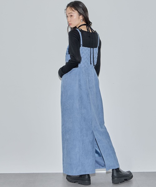 ELLEgirl（エルガール）の「カットワークプリーツジャンパースカート【ELLEgirl/エル ガール】（ジャンパースカート・レディース・ブラック/アイボリー/サックスブルー・M/S）」の19枚目の写真