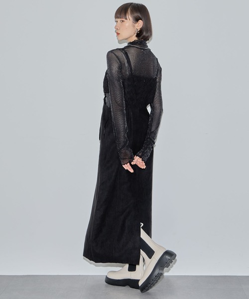 ELLEgirl（エルガール）の「カットワークプリーツジャンパースカート【ELLEgirl/エル ガール】（ジャンパースカート・レディース・ブラック/アイボリー/サックスブルー・M/S）」の22枚目の写真