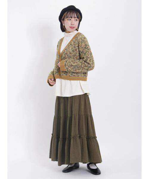 Samansa Mos2（サマンサ モスモス）の「◎ティアードギャザースカート（スカート・レディース・ブラック/カーキ/オフホワイト・F）」の11枚目の写真