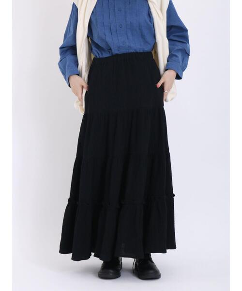 Samansa Mos2（サマンサ モスモス）の「◎ティアードギャザースカート（スカート・レディース・ブラック/カーキ/オフホワイト・F）」の19枚目の写真