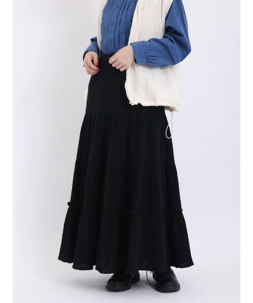 Samansa Mos2（サマンサ モスモス）の「◎ティアードギャザースカート（スカート・レディース・ブラック/カーキ/オフホワイト・F）」の20枚目の写真