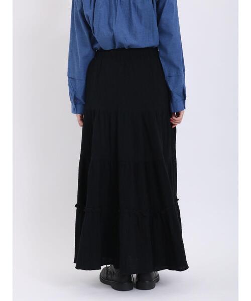 Samansa Mos2（サマンサ モスモス）の「◎ティアードギャザースカート（スカート・レディース・ブラック/カーキ/オフホワイト・F）」の4枚目の写真
