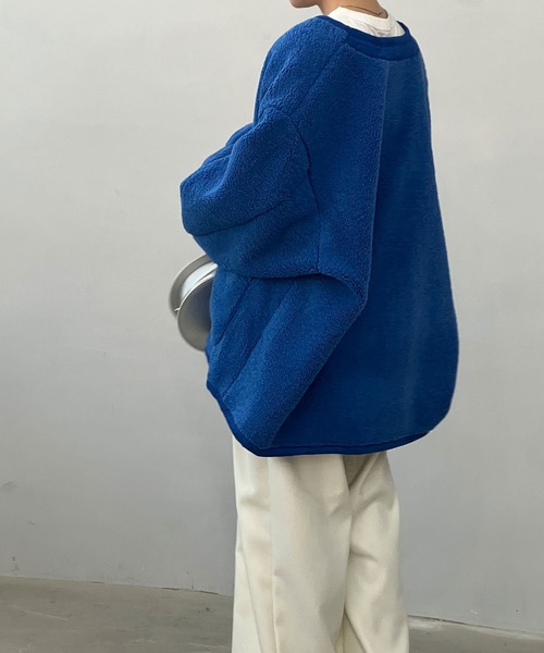 chuclla(チュクラ)の「リバーシブル オーバーサイズ ボアショートコート chw23a096(その他アウター・レディース・ブルー/アイボリー・M/S)」の17枚目の写真