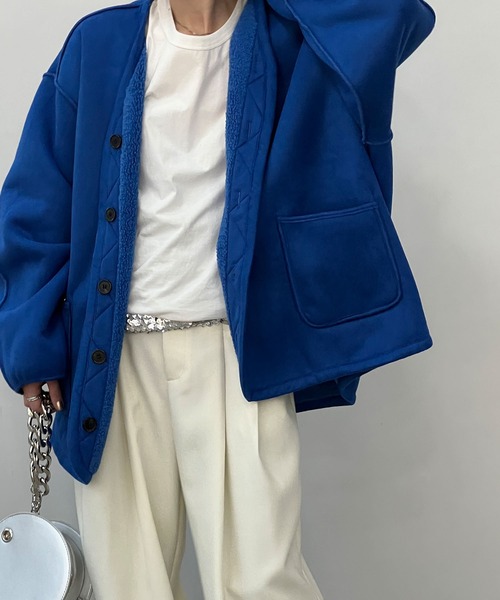chuclla(チュクラ)の「リバーシブル オーバーサイズ ボアショートコート chw23a096(その他アウター・レディース・ブルー/アイボリー・M/S)」の18枚目の写真