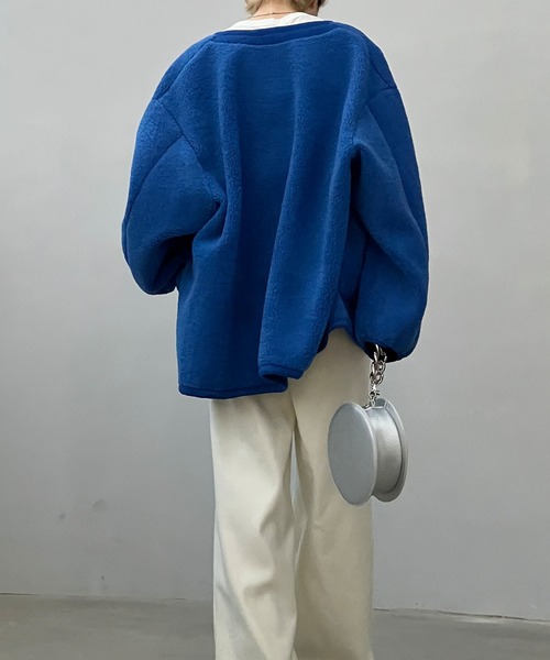 chuclla(チュクラ)の「リバーシブル オーバーサイズ ボアショートコート chw23a096(その他アウター・レディース・ブルー/アイボリー・M/S)」の19枚目の写真