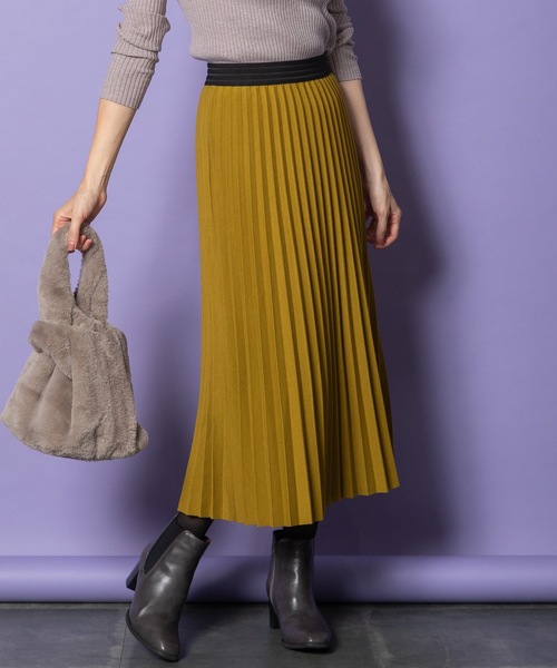 ELVENCE DEUX（エルベンスドゥ）の「ウールライクプリーツＳＫ（スカート・レディース・オフホワイト/チャコールグレー/マスタード・FREE）」の15枚目の写真