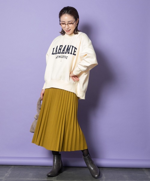 ELVENCE DEUX（エルベンスドゥ）の「ウールライクプリーツＳＫ（スカート・レディース・オフホワイト/チャコールグレー/マスタード・FREE）」の21枚目の写真