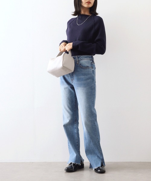 ニット セーター BRODIAEA　ラグランボートネック レディース ニット セーター BRODIAEA ラグランボートネック レディース
