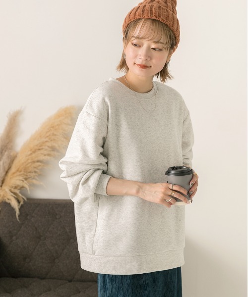 ad thie(アドティエ)の「ベーシック 裏起毛プルオーバー(スウェット・レディース・チャコール/オートミール/ブラック/ベージュ・FREE)」の17枚目の写真
