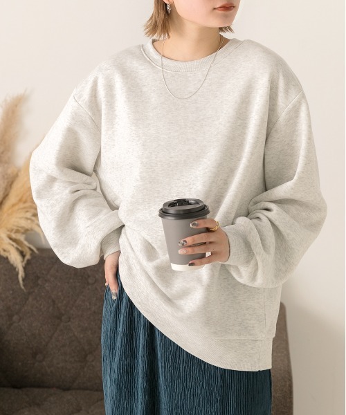 ad thie(アドティエ)の「ベーシック 裏起毛プルオーバー(スウェット・レディース・チャコール/オートミール/ブラック/ベージュ・FREE)」の18枚目の写真
