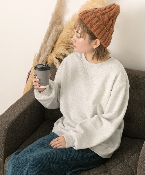 ad thie(アドティエ)の「ベーシック 裏起毛プルオーバー(スウェット・レディース・チャコール/オートミール/ブラック/ベージュ・FREE)」の19枚目の写真