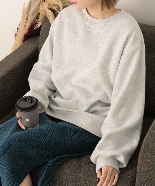 ad thie(アドティエ)の「ベーシック 裏起毛プルオーバー(スウェット・レディース・チャコール/オートミール/ブラック/ベージュ・FREE)」の20枚目の写真