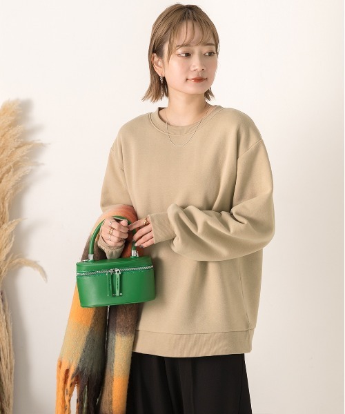 ad thie(アドティエ)の「ベーシック 裏起毛プルオーバー(スウェット・レディース・チャコール/オートミール/ブラック/ベージュ・FREE)」の14枚目の写真