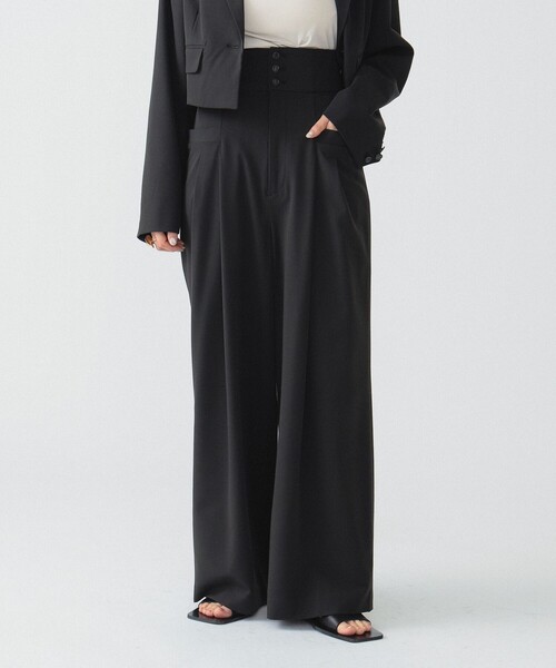 RBS（アールビーエス）の「RBS / ハイウエスト ワイド パンツ（その他パンツ・レディース・シルバー/ブラック・1/0）」の2枚目の写真