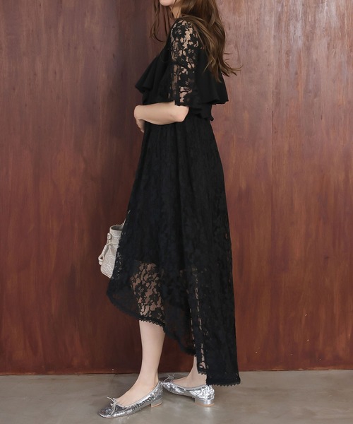Girly Doll(ガーリードール)の「イレギュラーヘムレースワンピース(ワンピース・レディース・ブラック/ネイビー/ブルーグレー・M/L/S)」の19枚目の写真