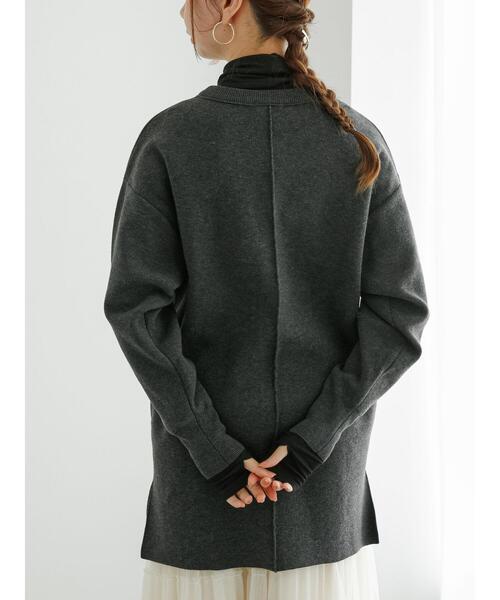 Te chichi（テチチ）の「ダブルジャカードニットチュニック（ニット/セーター・レディース・ミント/チャコールグレー/オフホワイト・F）」の4枚目の写真