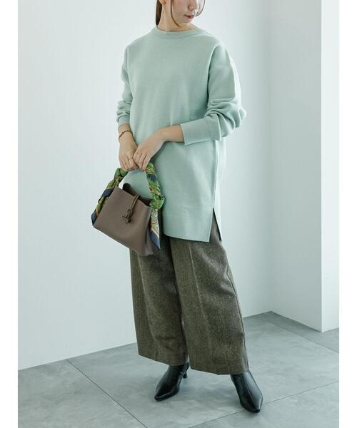 Te chichi（テチチ）の「ダブルジャカードニットチュニック（ニット/セーター・レディース・ミント/チャコールグレー/オフホワイト・F）」の7枚目の写真