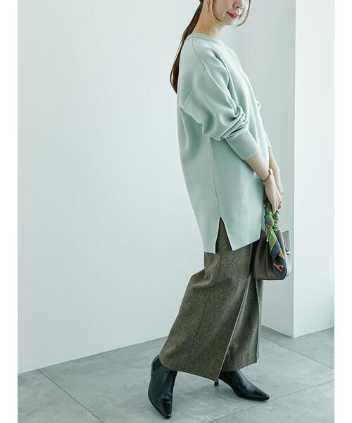 Te chichi（テチチ）の「ダブルジャカードニットチュニック（ニット/セーター・レディース・ミント/チャコールグレー/オフホワイト・F）」の8枚目の写真