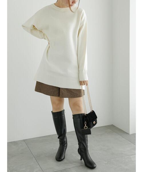 Te chichi（テチチ）の「ダブルジャカードニットチュニック（ニット/セーター・レディース・ミント/チャコールグレー/オフホワイト・F）」の12枚目の写真