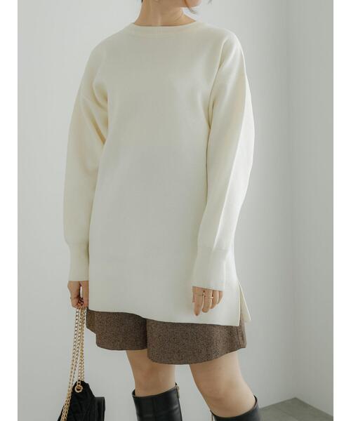 Te chichi（テチチ）の「ダブルジャカードニットチュニック（ニット/セーター・レディース・ミント/チャコールグレー/オフホワイト・F）」の13枚目の写真