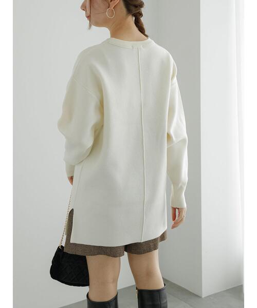 Te chichi（テチチ）の「ダブルジャカードニットチュニック（ニット/セーター・レディース・ミント/チャコールグレー/オフホワイト・F）」の14枚目の写真