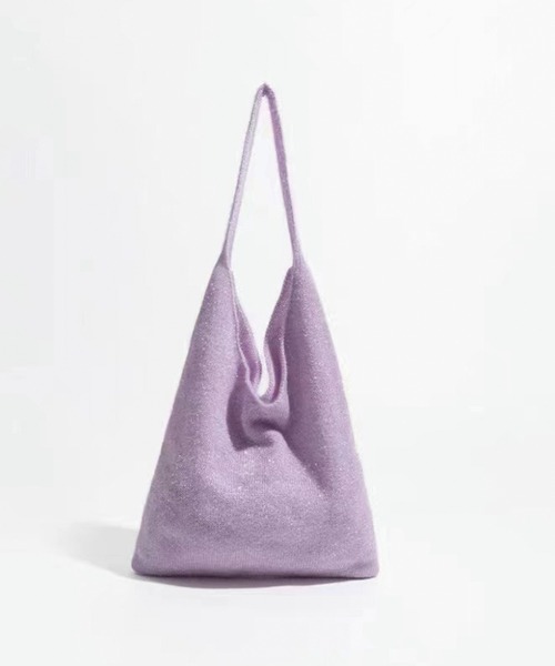 CORNERS（コーナーズ）の「ラメニットトートバッグ（トートバッグ・レディース・シルバー/アイボリー/ブラック/パープル・FREE）」の3枚目の写真