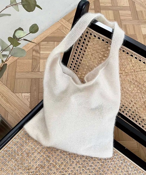 CORNERS（コーナーズ）の「ラメニットトートバッグ（トートバッグ・レディース・シルバー/アイボリー/ブラック/パープル・FREE）」の2枚目の写真