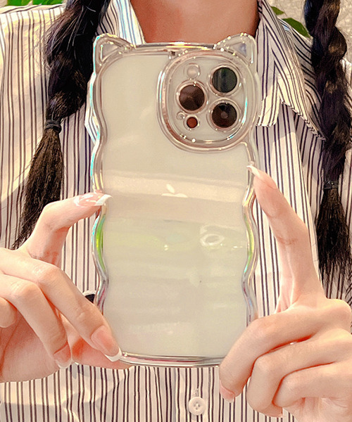 c.u.l（シーユーエル）の「メッキフレーム ネコ耳 iPhoneカバー アイフォンケース ipc701（スマホケース/カバー・レディース・グリーン/ピンク/シルバー/ブルー・iPhone 13/iPhone 12 Pro Max/iPhone 12/iPhone 15/iPhone 15 Pro/iPhone 15 Pro Max/iPhone 14 Pro Max/iPhone 14 Pro/iPhone 14/iPhone 12 Pro/iPhone 11/iPhone 13 Pro Max/iPhone 13 Pro/iPhone 16 Pro/iPhone 16）」の4枚目の写真