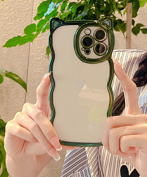 c.u.l（シーユーエル）の「メッキフレーム ネコ耳 iPhoneカバー アイフォンケース ipc701（スマホケース/カバー・レディース・グリーン/ピンク/シルバー/ブルー・iPhone 13/iPhone 12 Pro Max/iPhone 12/iPhone 15/iPhone 15 Pro/iPhone 15 Pro Max/iPhone 14 Pro Max/iPhone 14 Pro/iPhone 14/iPhone 12 Pro/iPhone 11/iPhone 13 Pro Max/iPhone 13 Pro/iPhone 16 Pro/iPhone 16）」の2枚目の写真
