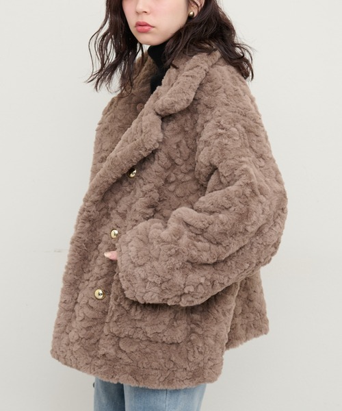 natural couture（ナチュラルクチュール）の「金釦3WAYボアコート（その他アウター・レディース・モカ/ミント/アイボリー・FREE）」の21枚目の写真