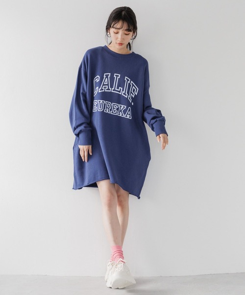 LOWRYS FARM（ローリーズファーム）の「ロゴミニワンピース　996761（ワンピース・レディース・チャコールグレー/ネイビー/アイボリー・FREE）」の3枚目の写真