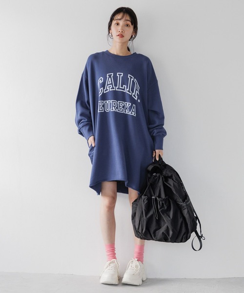 LOWRYS FARM（ローリーズファーム）の「ロゴミニワンピース　996761（ワンピース・レディース・チャコールグレー/ネイビー/アイボリー・FREE）」の5枚目の写真