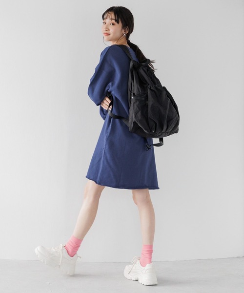 LOWRYS FARM（ローリーズファーム）の「ロゴミニワンピース　996761（ワンピース・レディース・チャコールグレー/ネイビー/アイボリー・FREE）」の7枚目の写真