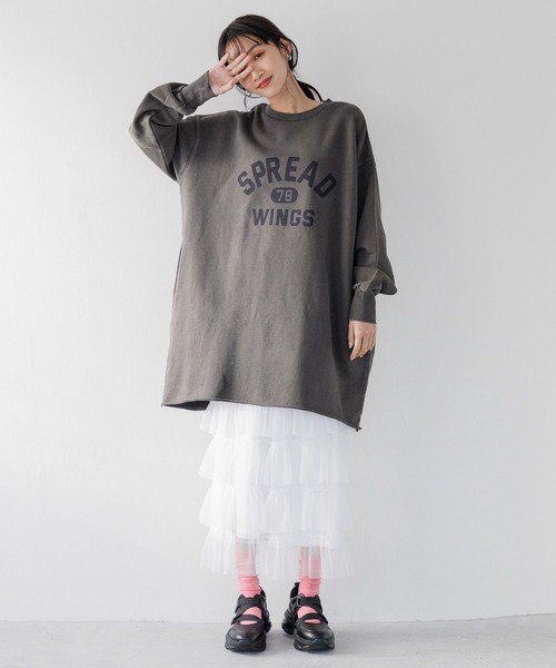 LOWRYS FARM（ローリーズファーム）の「ロゴミニワンピース　996761（ワンピース・レディース・チャコールグレー/ネイビー/アイボリー・FREE）」の11枚目の写真