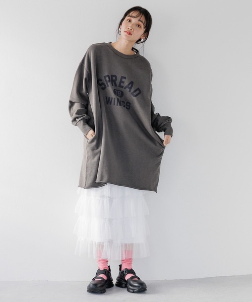 LOWRYS FARM（ローリーズファーム）の「ロゴミニワンピース　996761（ワンピース・レディース・チャコールグレー/ネイビー/アイボリー・FREE）」の12枚目の写真