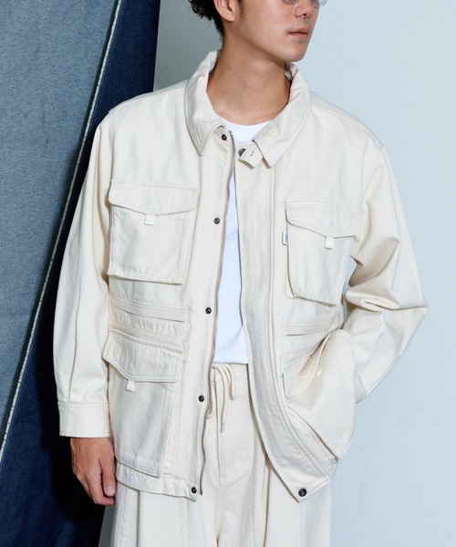 CONES BOSS（コーンズボス）の「【ユニセックス】【CONESBOSS/コーンズボス】デニムジャケットカバーオール（デニムジャケット・レディース・サックスブルー/パープル/ホワイト/ベージュ/ブルー・MEDIUM/LARGE）」の9枚目の写真