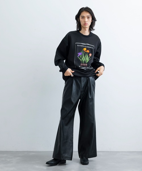 JUNRED（ジュンレッド）の「フラワーレコードルーズプルオーバー（Tシャツ/カットソー・メンズ・ホワイト/ブラック・L/M/S）」の4枚目の写真