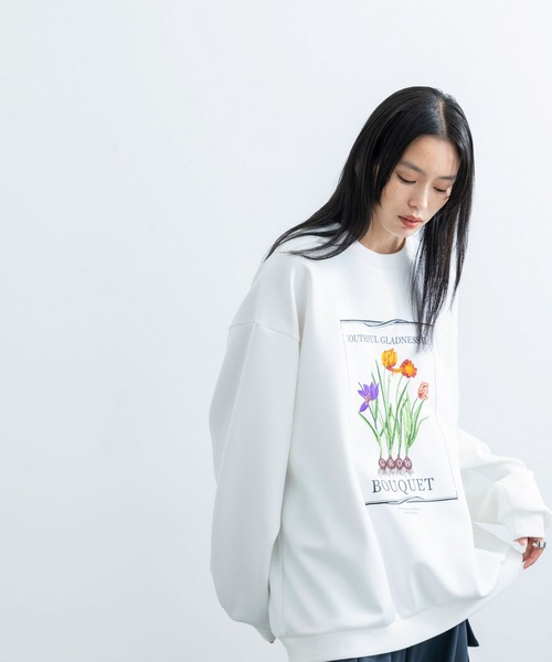 JUNRED（ジュンレッド）の「フラワーレコードルーズプルオーバー（Tシャツ/カットソー・メンズ・ホワイト/ブラック・L/M/S）」の10枚目の写真