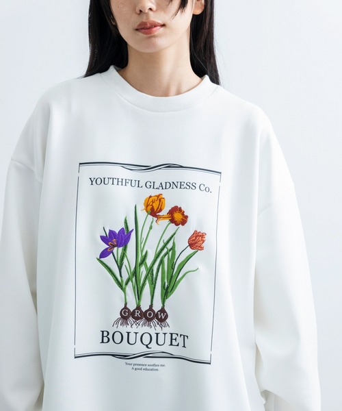 JUNRED（ジュンレッド）の「フラワーレコードルーズプルオーバー（Tシャツ/カットソー・メンズ・ホワイト/ブラック・L/M/S）」の11枚目の写真