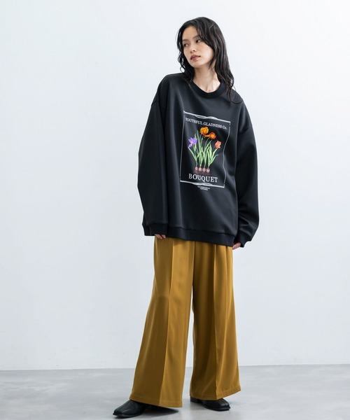 JUNRED（ジュンレッド）の「フラワーレコードルーズプルオーバー（Tシャツ/カットソー・メンズ・ホワイト/ブラック・L/M/S）」の12枚目の写真