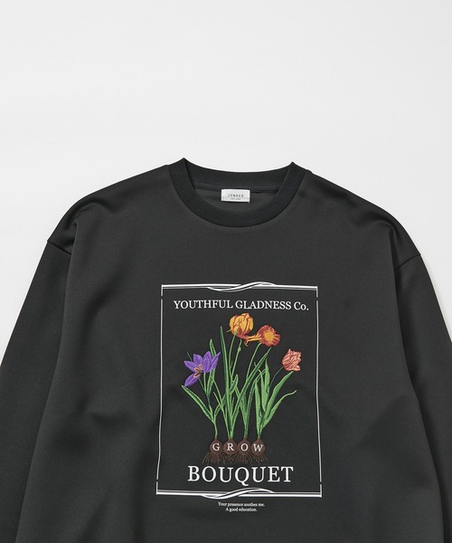 JUNRED（ジュンレッド）の「フラワーレコードルーズプルオーバー（Tシャツ/カットソー・メンズ・ホワイト/ブラック・L/M/S）」の18枚目の写真