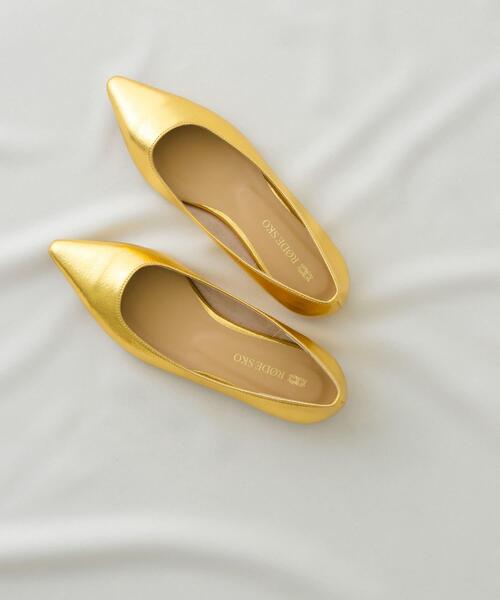 RODE SKO（ロデスコ）の「『MADE IN JAPAN』ポインテッドフラットパンプス（パンプス・レディース・ゴールド/ブラック・37/36/38）」の15枚目の写真